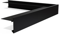 Buitenhoek Daktrim Aluminium 60x64mm lengte 400mm RAL 9005 Te koop per stuk  kleur: zwart  