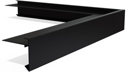 Buitenhoek Daktrim Aluminium 60x64mm lengte 400mm RAL 9005 Te koop per stuk  kleur: zwart  