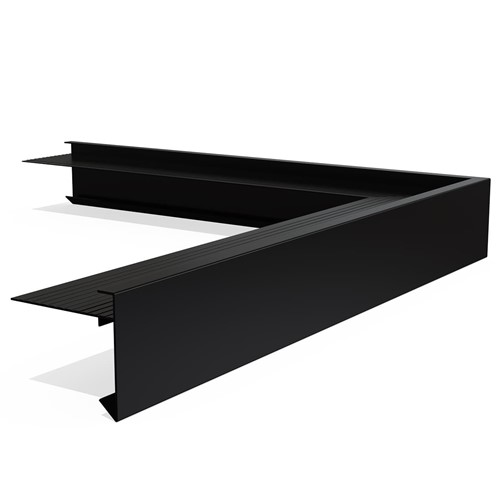 Buitenhoek Daktrim Aluminium 60x64mm lengte 400mm RAL 9005 Te koop per stuk  kleur: zwart  