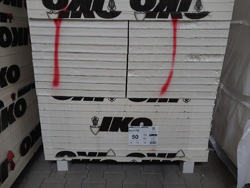 PIR B-keus 1200x600x50 mm 2-zijdig alumium vlak Rd 2.25  (0.72 m2/plaat)