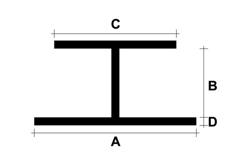 Kunststof H-profiel 40 mm 54x41x34x1.2mm Wit-2