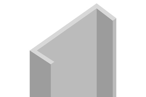 Kunststof U-profiel 50mm 20x51x20x1.2mm